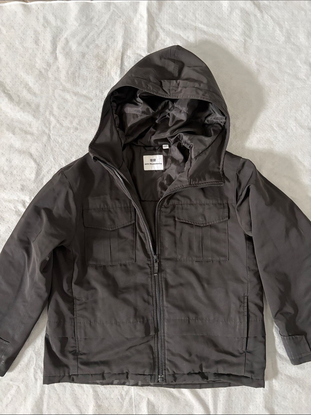 Uniqlo White Mountaineering Kids Hooded Raincoat - black